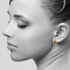 Snake Knot 18 Karat Gold Ruby Stud Earrings