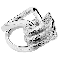 silver Snake Knotted Ring, sizes 80