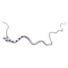 Snake Necklace Choker Gold Ruby Iolite Chain J Dauphin