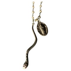 Collana Serpente Perla Rosario Vergine Maria Chakra Diamante Zaffiro Smeraldo Rubino