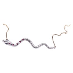 Snake Necklace Serpent Chain Choker Ruby Tanzanite