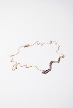 Snake Necklace Serpent Choker Ruby Tanzanite Silver J Dauphin