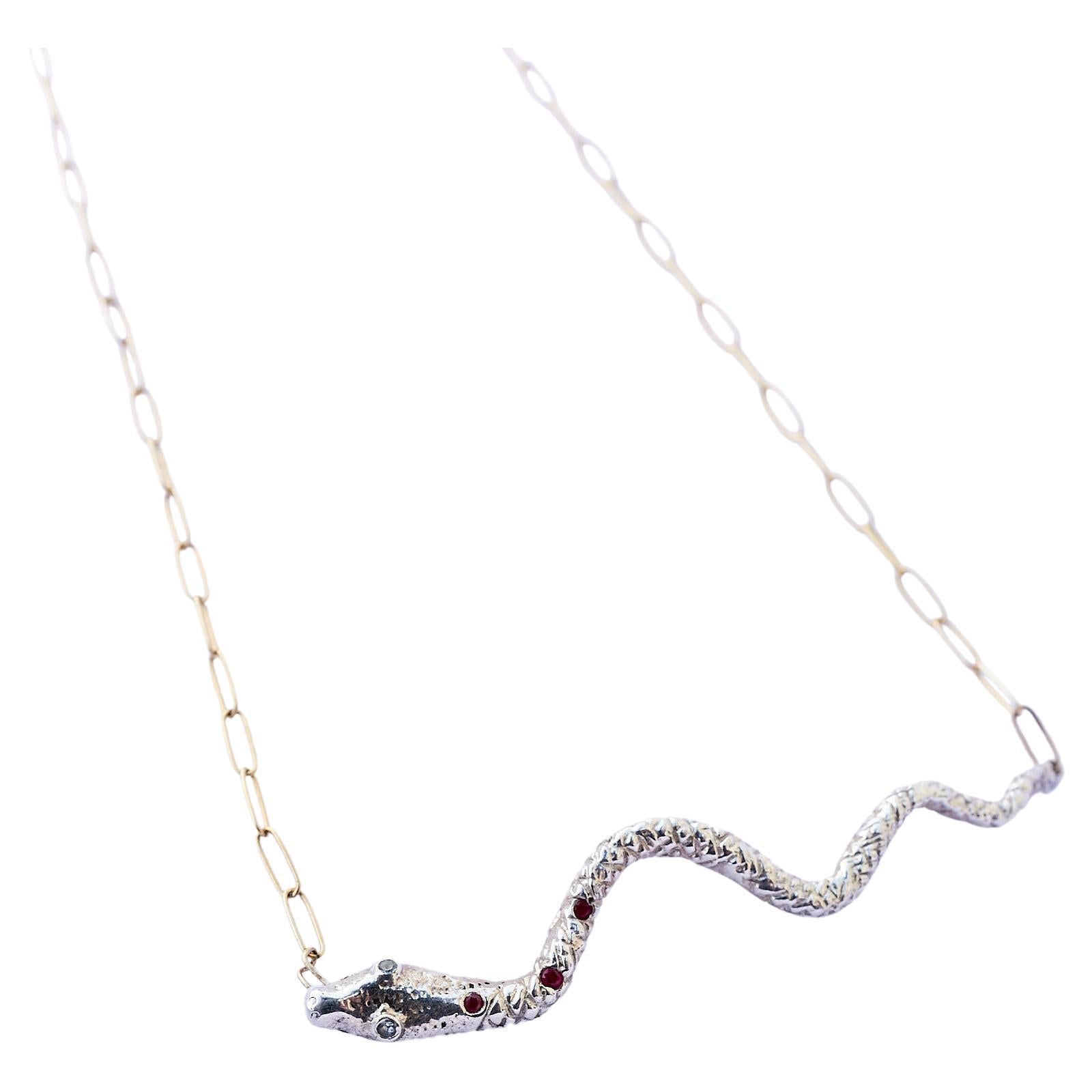 Snake Necklace Silver Ruby Iolite Gold Filled Chain J Dauphin

J DAUPHIN short necklace 