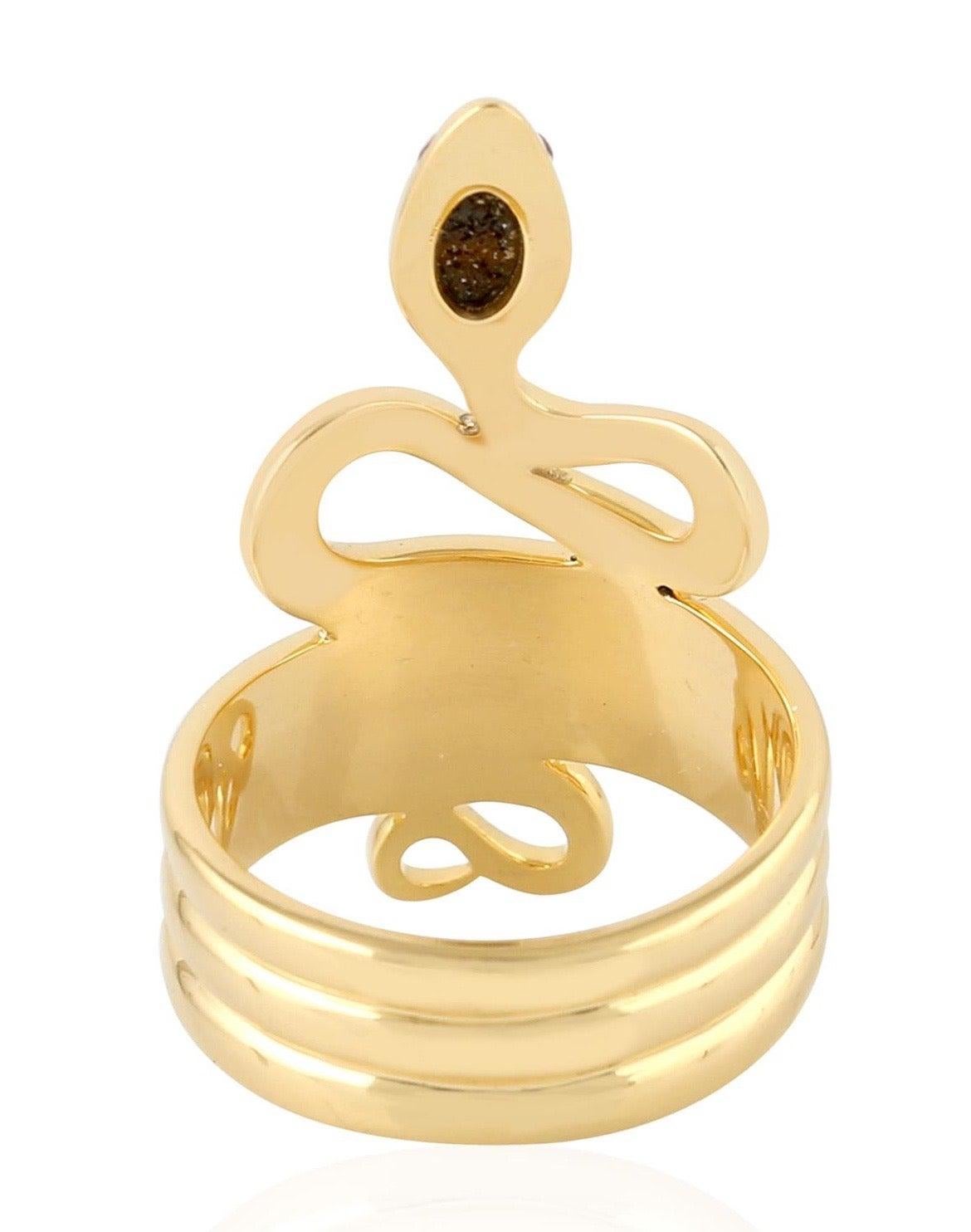 For Sale:  Snake Opal 18 Karat Gold Ring 4