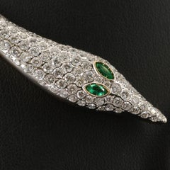 Snake Pear Shaped Emerald Diamonds Torque Necklace Minimalist 18K Yellow Gold