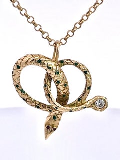 Snake Pendant on 18K Gold Chain