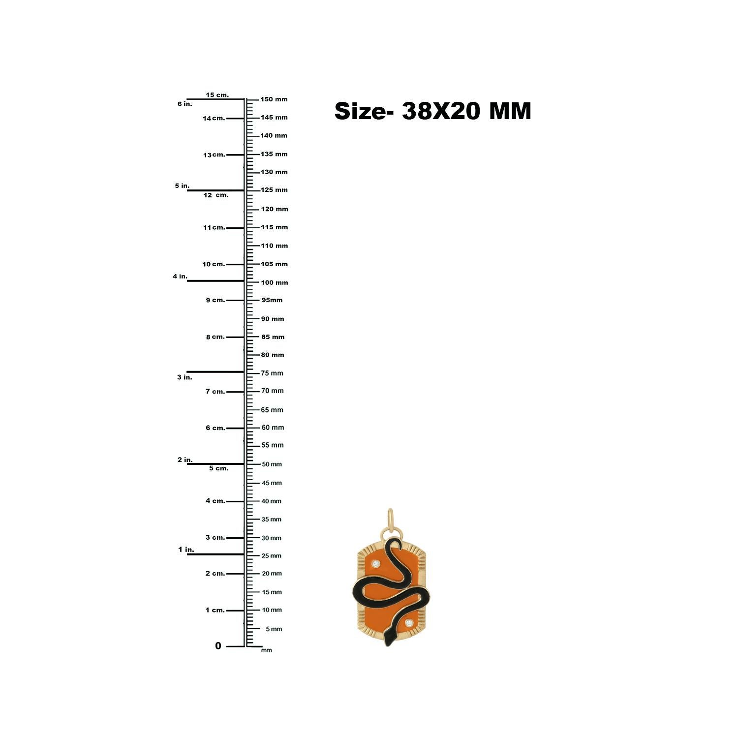 Taille mixte Pendentif serpent en émaillé avec diamants en or jaune 18 carats en vente