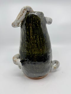 Snake Relief Art Pottery Vessel Signed