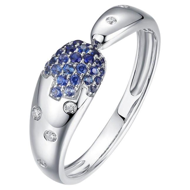 Bague serpent 14K (ou 18k sur demande) Bague or blanc saphir bleu