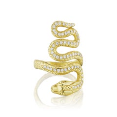 Snake Ring 18 Karat Pink Gold with 0.80 Carat Diamonds
