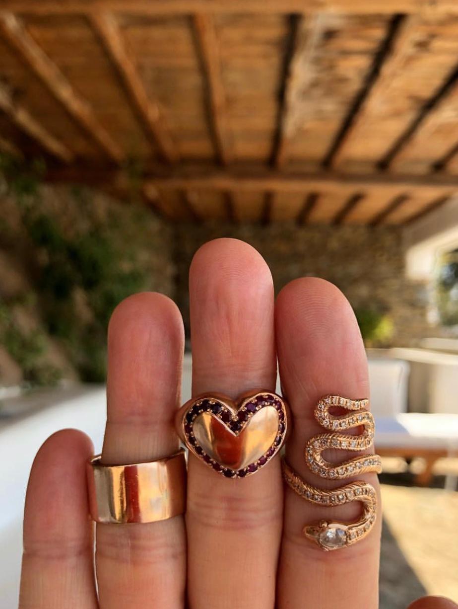 Snake Ring 18 Karat Pink Gold with 0.80 Carat Diamonds In New Condition For Sale In Athens, GR