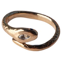 Snake Ring Black Diamond Victorian Style Cocktail Bronze Adjustable J Dauphin