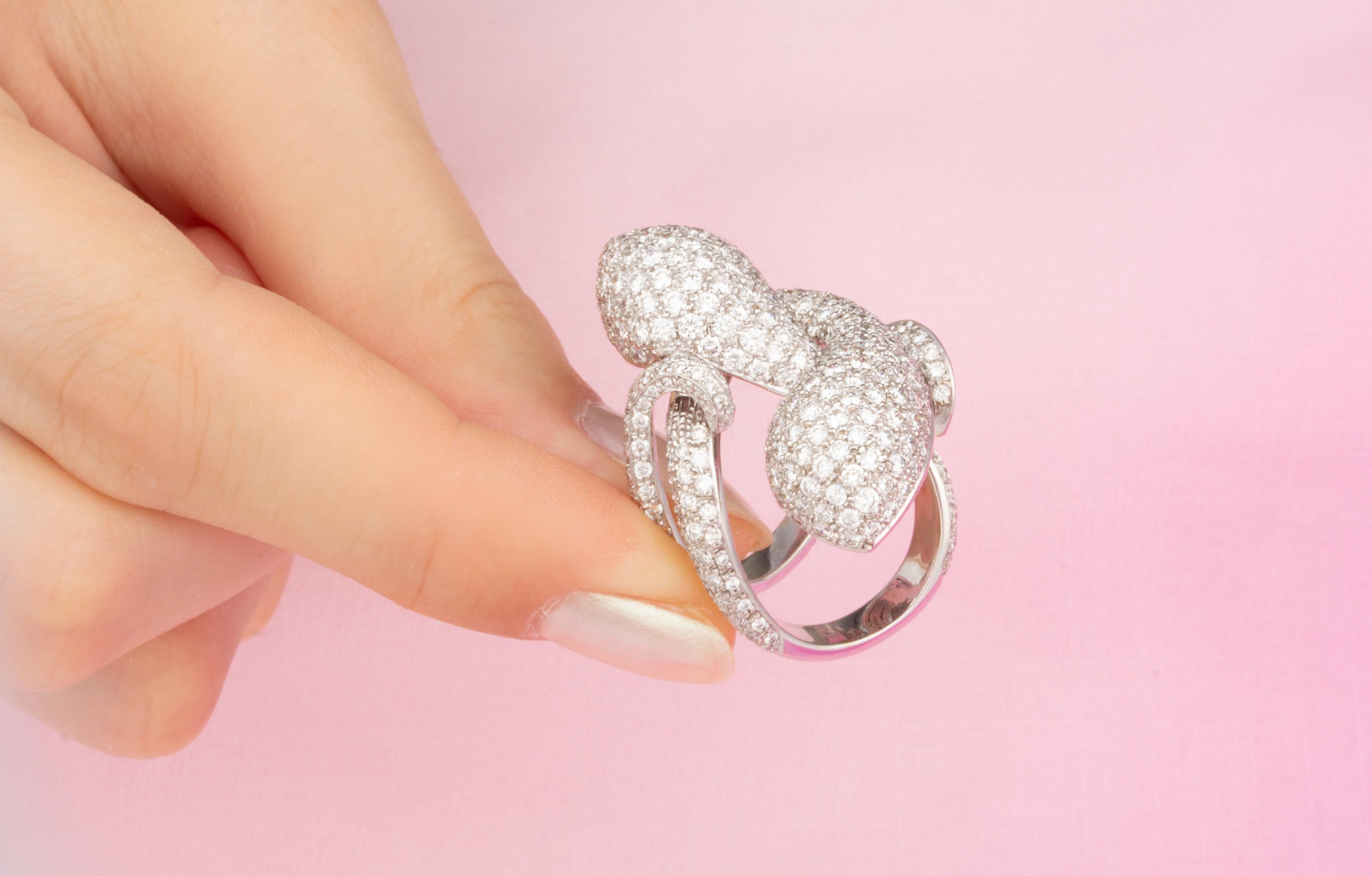 Snake Ring Diamond White Gold Design by Ella Gafter For Sale 3