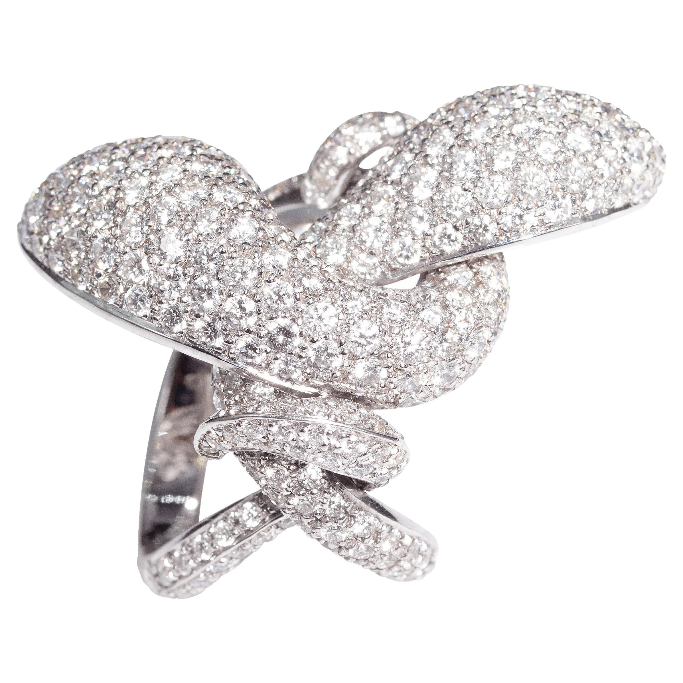 Snake Ring Diamond White Gold Design by Ella Gafter For Sale