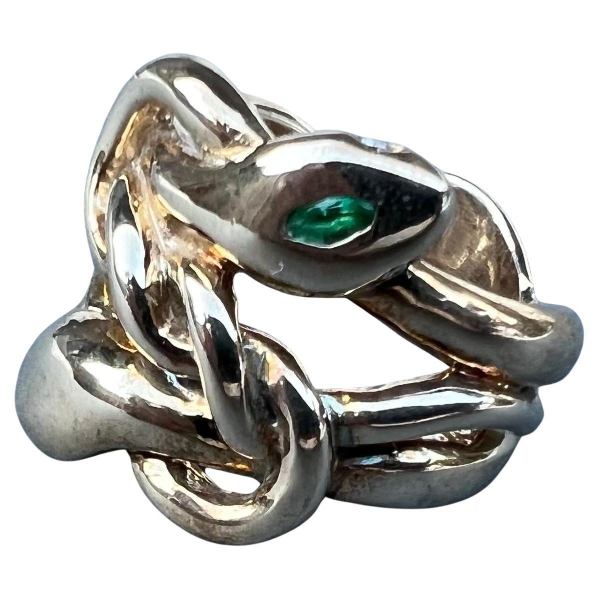 Schlangenring Smaragd Coctail Ring Weißer Diamant Rubin

J DAUPHIN 