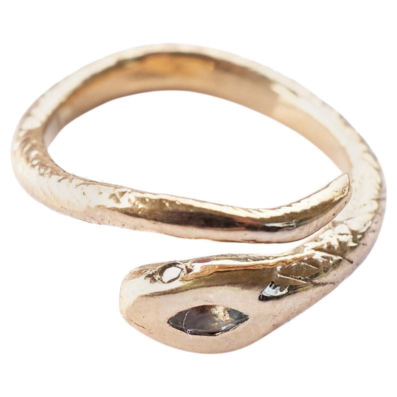 Anello Serpente Acquamarina Oro 14k Diamante Nero Marquise Gioielli Serpente in vendita