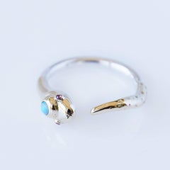 Open Snake Ring Opal Ruby Gold Silver J Dauphin
