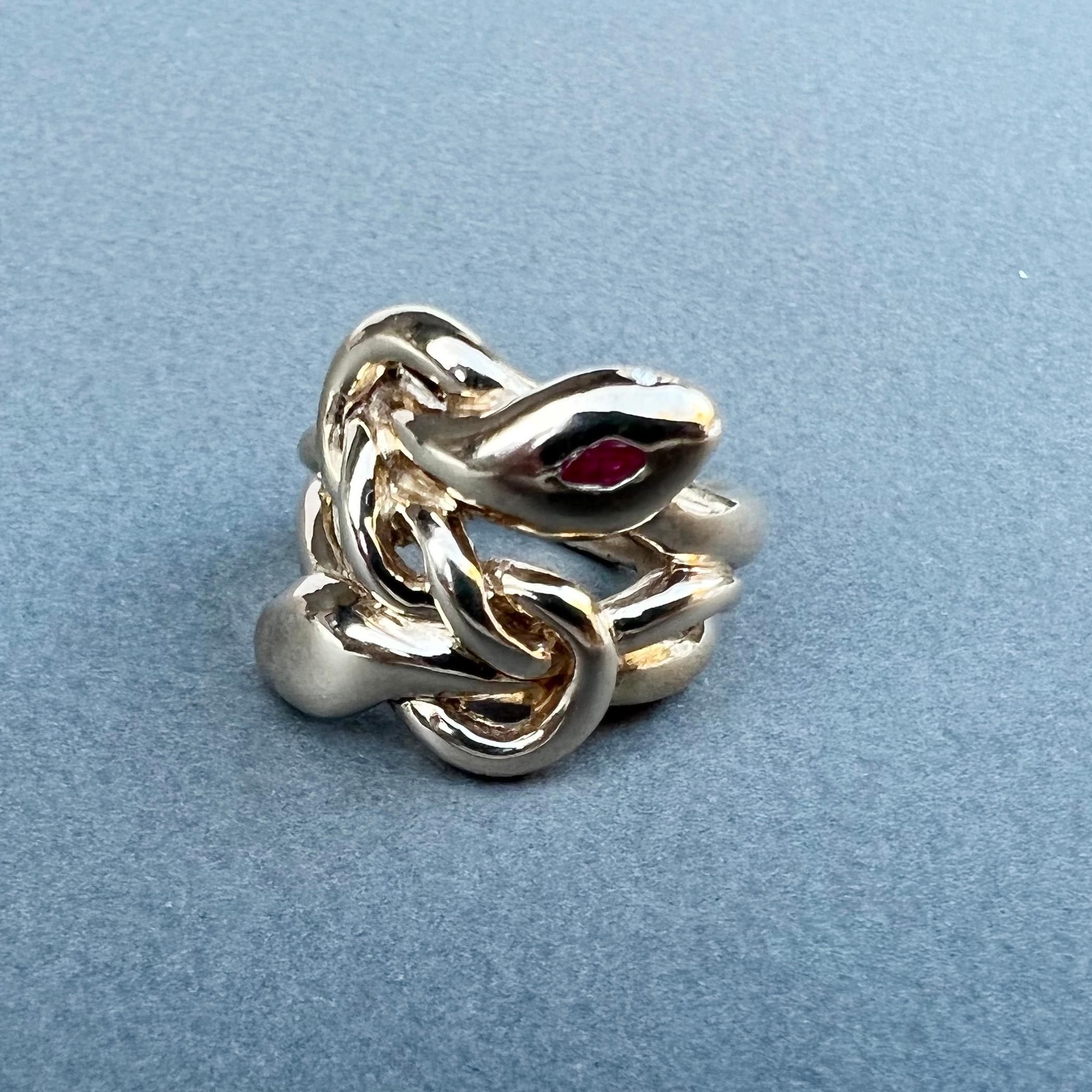 Goldschlangenring Rubin im viktorianischen Stil im Angebot 2