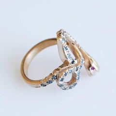 Snake Ring Green Sapphire Serpent Ruby Victorian Style J Dauphin