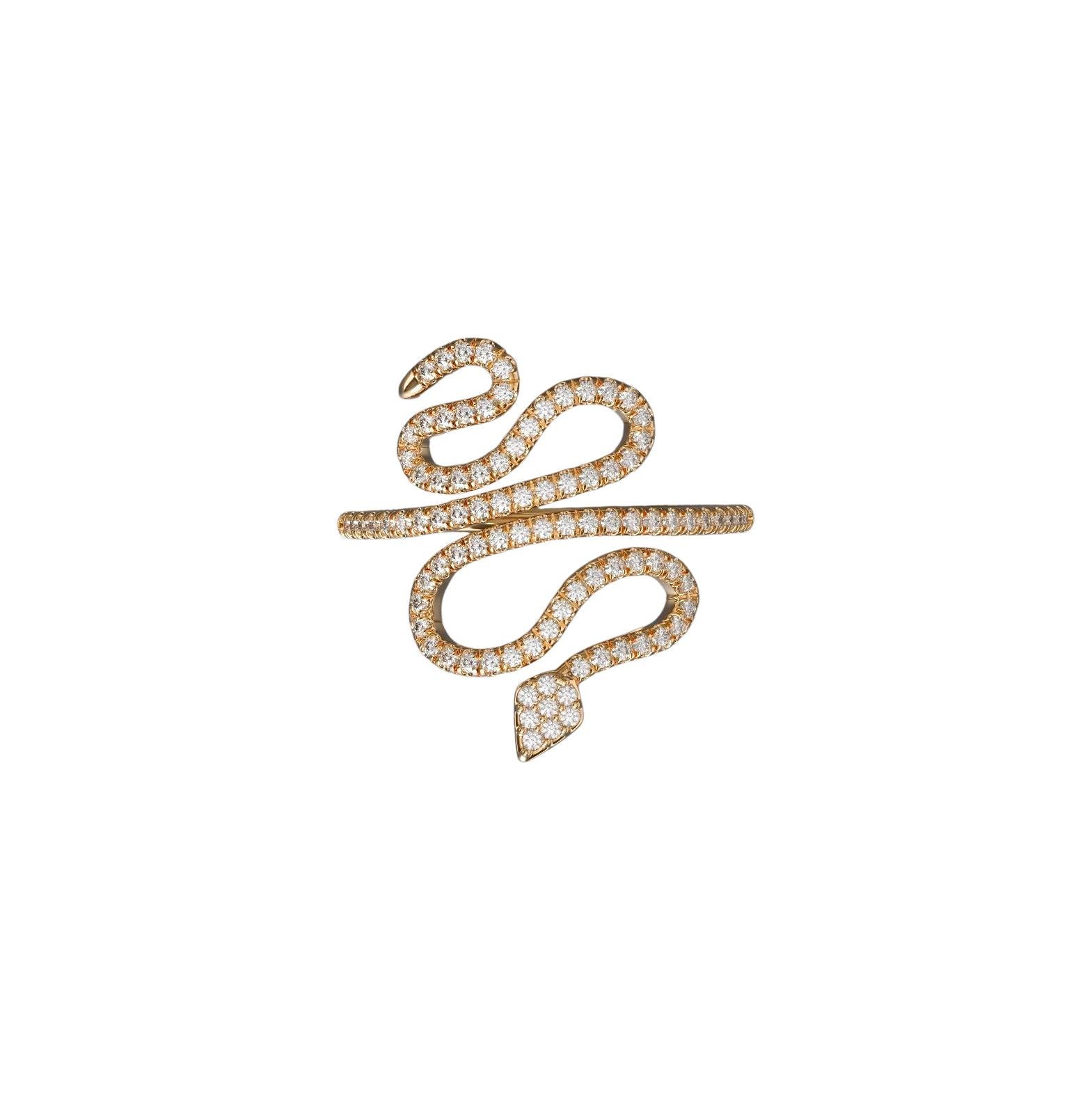 For Sale:  Snake ring in 14k gold 5