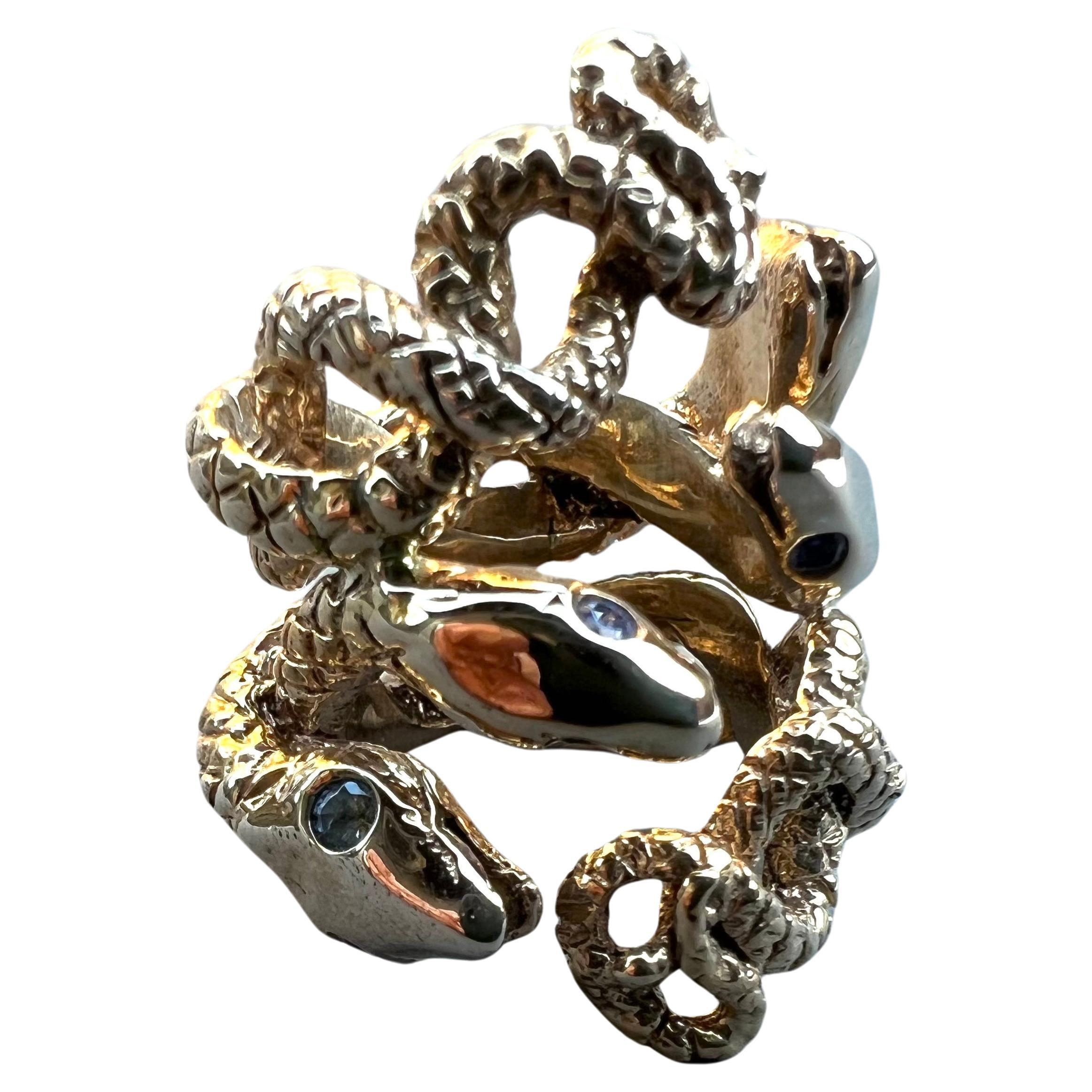 Snake Ring Lilac Tanzanite Statement Cocktail Ring in Bronze

J DAUPHIN 