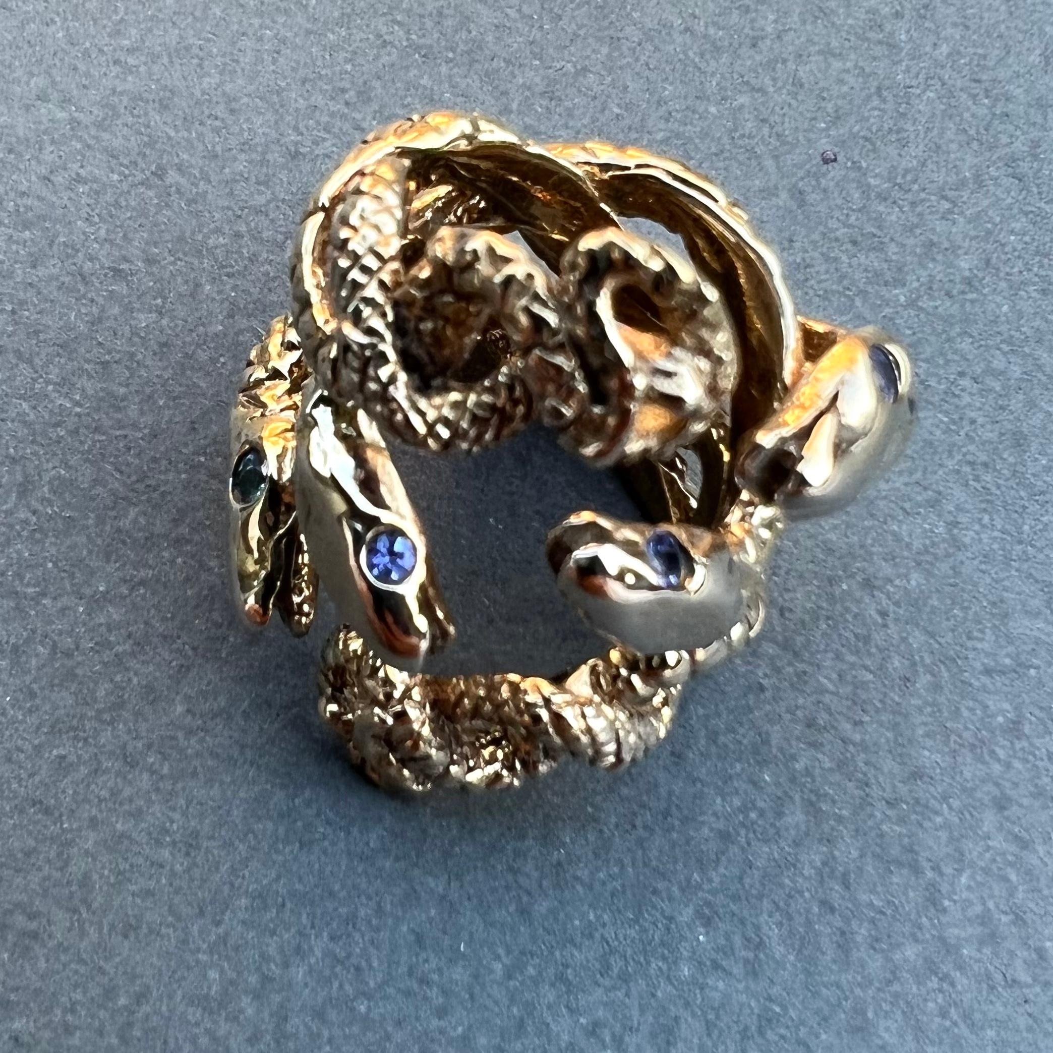 Brilliant Cut Snake Ring Lilac Tanzanite Statement Cocktail Ring Bronze J Dauphin