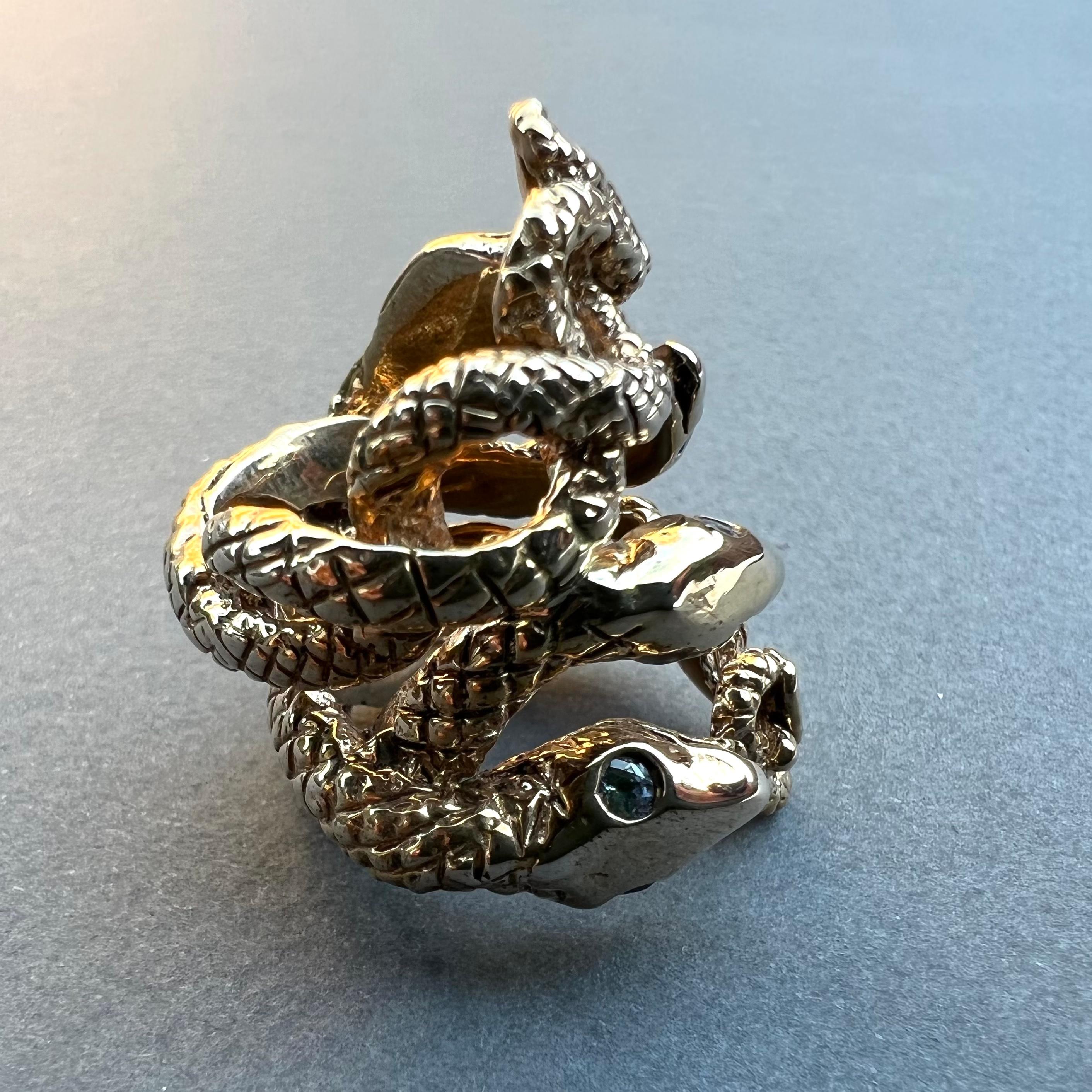 Women's Snake Ring Lilac Tanzanite Statement Cocktail Ring Bronze J Dauphin