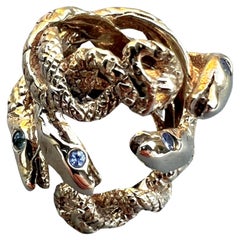 Snake Ring Lilac Tanzanite Statement Cocktail Ring Bronze J Dauphin