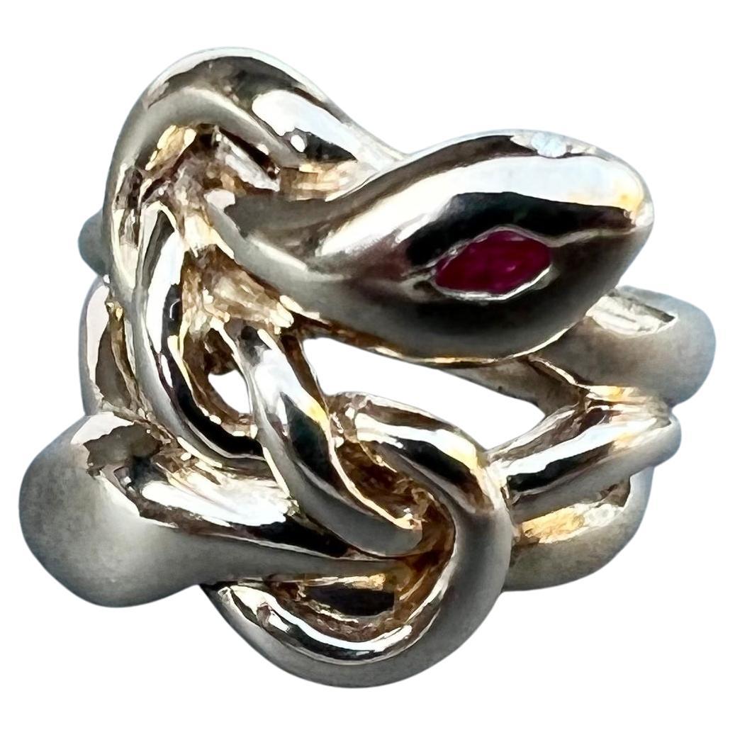 Anello serpente Anello cocktail con rubino