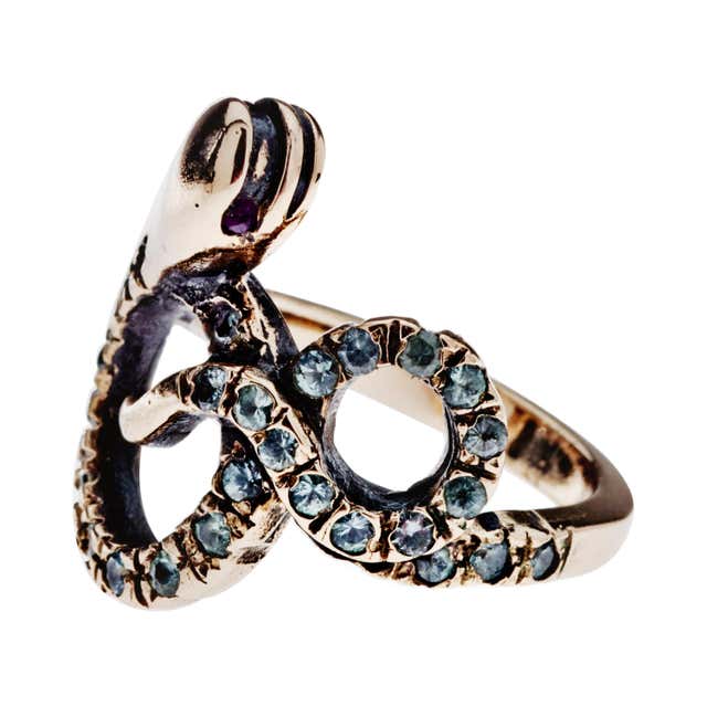 A Gem-Set Snake Ring For Sale at 1stDibs | snake gem