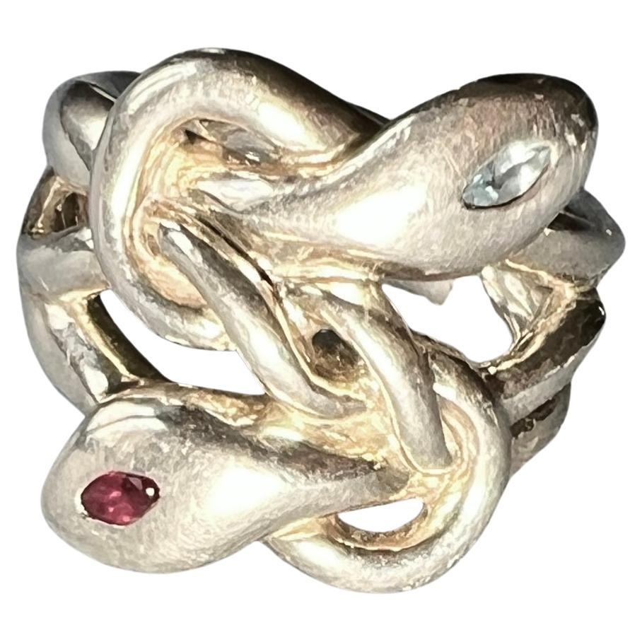 Snake Ring Silver Aquamarine Ruby

1 marquis Aquamarine 1 pc Ruby
J DAUPHIN 