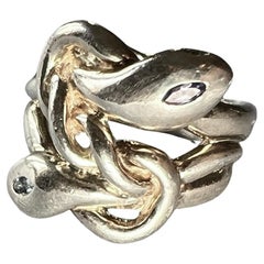 Schlangenring Silber Aquamarin Tansanit