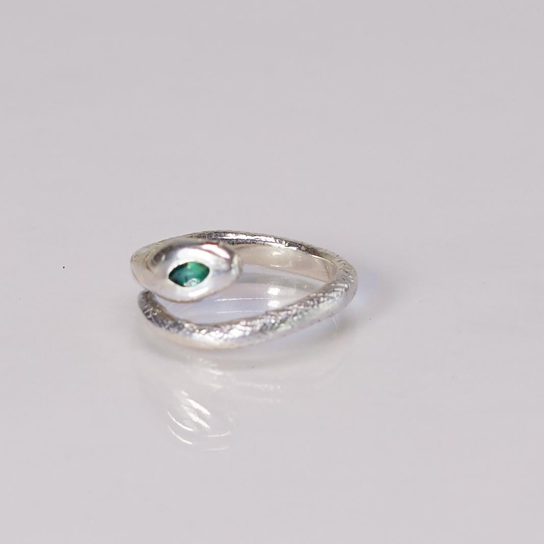 Victorian Snake Ring Sterling Silver Emerald Ruby Cocktail Style J Dauphin