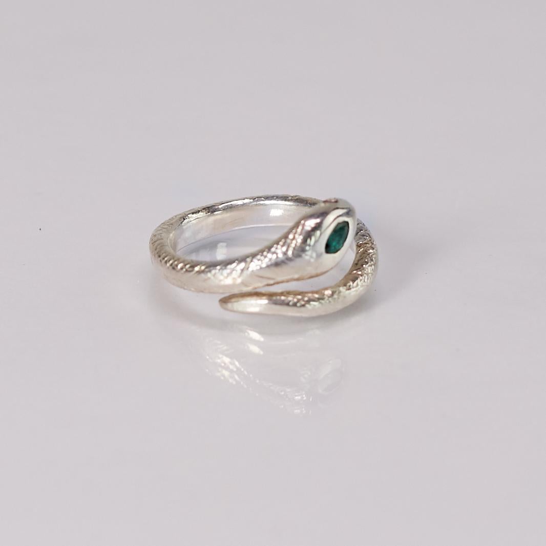 Women's Snake Ring Sterling Silver Emerald Ruby Cocktail Style J Dauphin