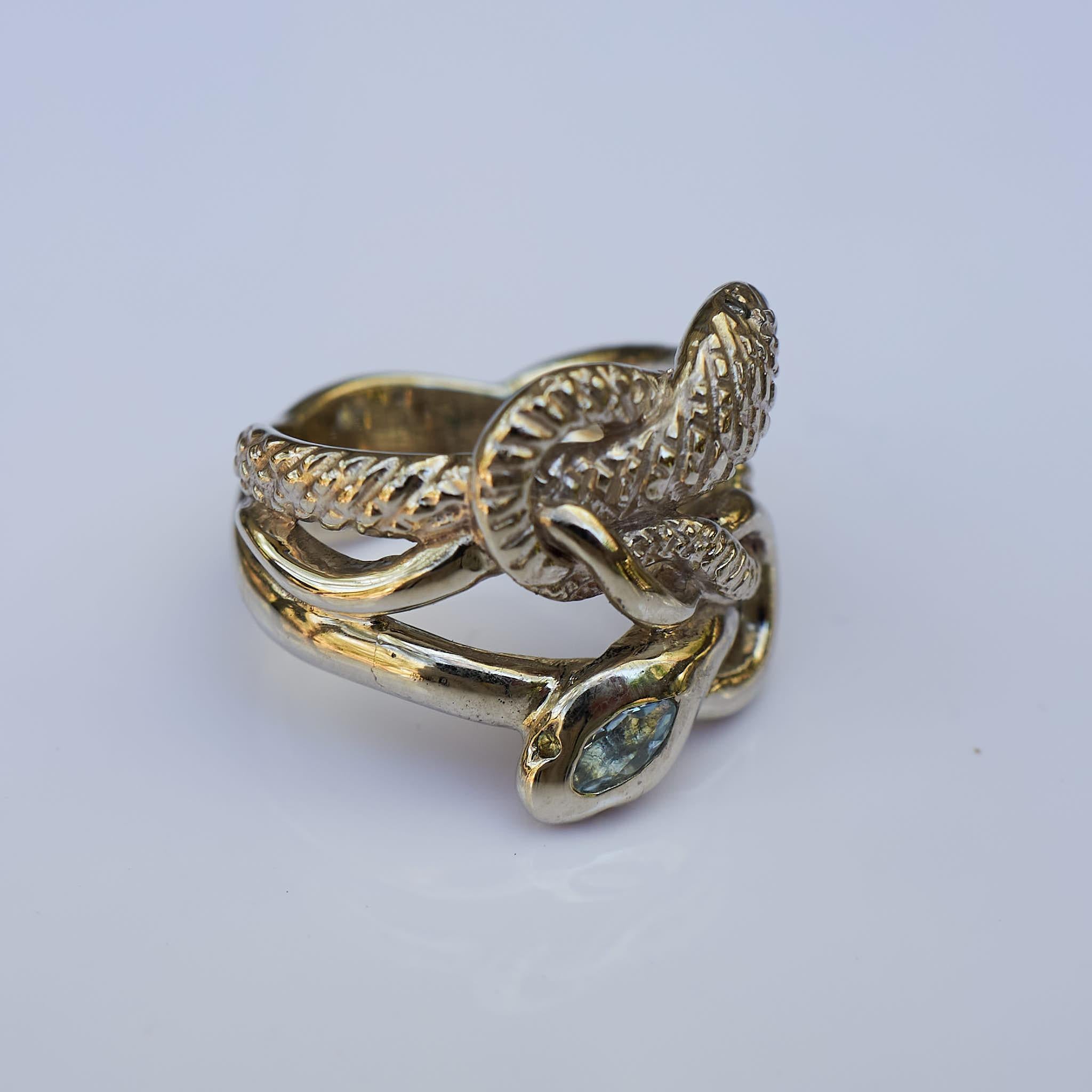 double snake head ring