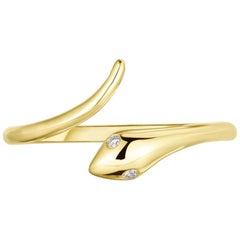 Snake Ring with Diamond Stackable Band, Gold, Ben Dannie