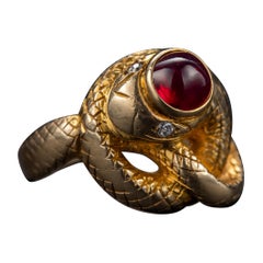 Snake Ring with No-Heat Burma Ruby Certified