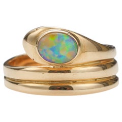 Antique Snake Ring with Opal English circa 1876 Unisex
