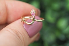Snake Ring With Sapphires, Diamonds in 14k gold.