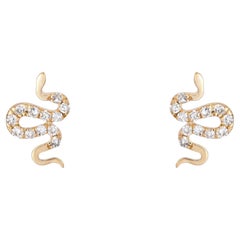 0,06 ct Diamant-Ohrstecker in Schlangenform aus 14-karätigem Gold