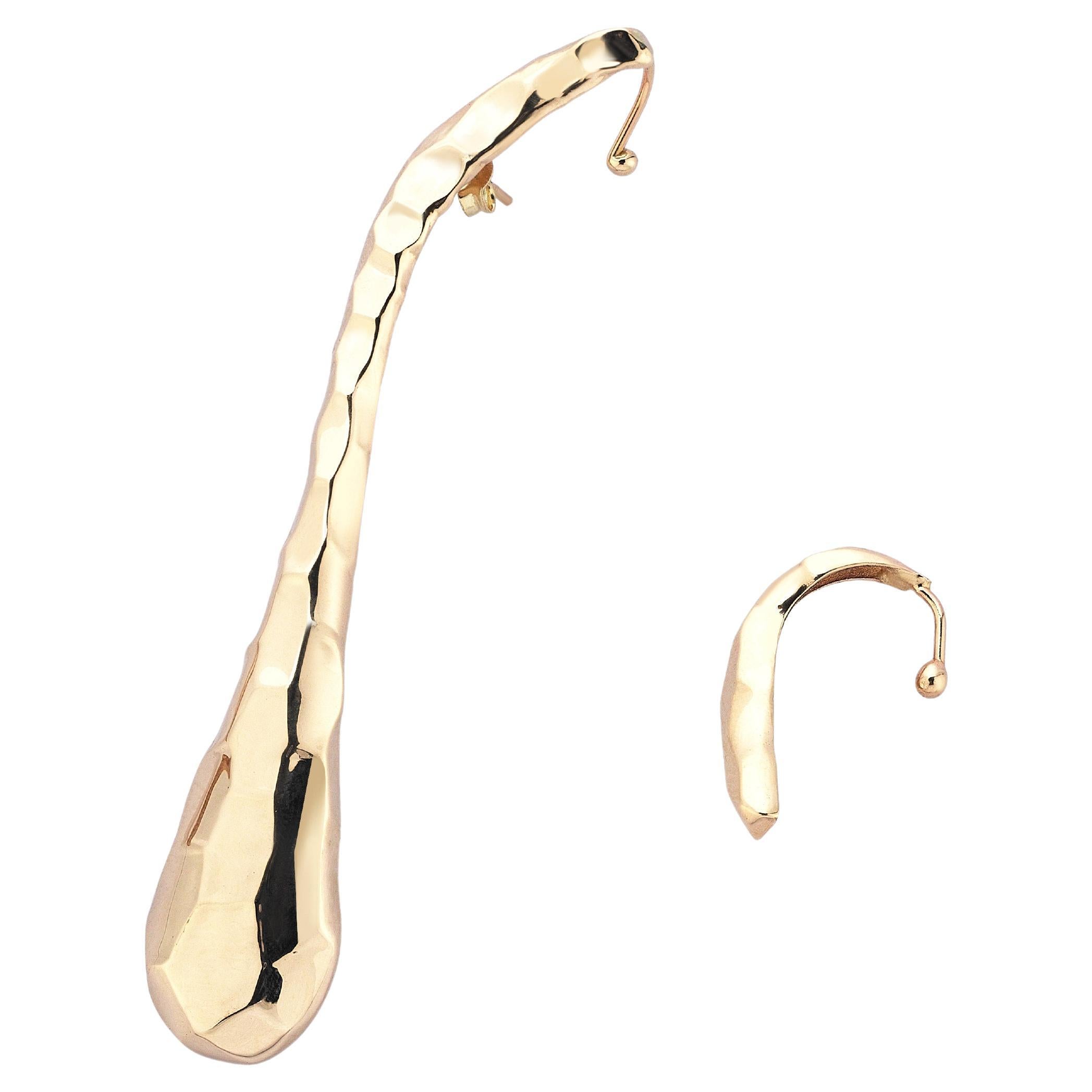 Snake Single Ear Earring with Forward Helix Ear Cuff For Sale