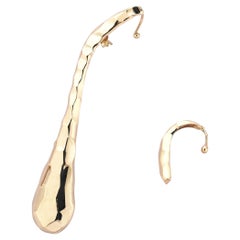 Boucle d'oreille unique en forme de serpent avec boucle d'oreille en forme d'hélice avant