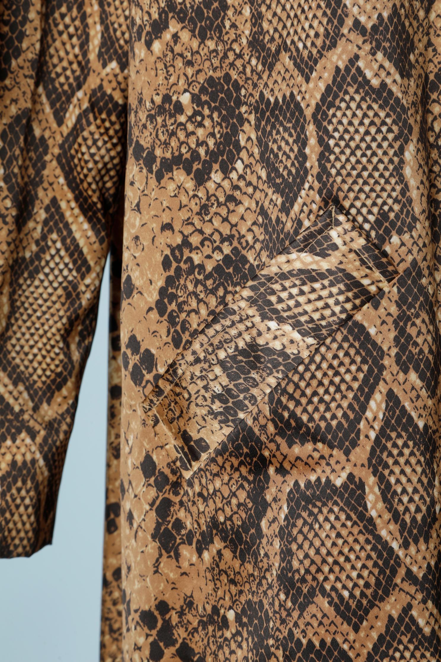 Brown Snake skin printed coat Lilli Ann