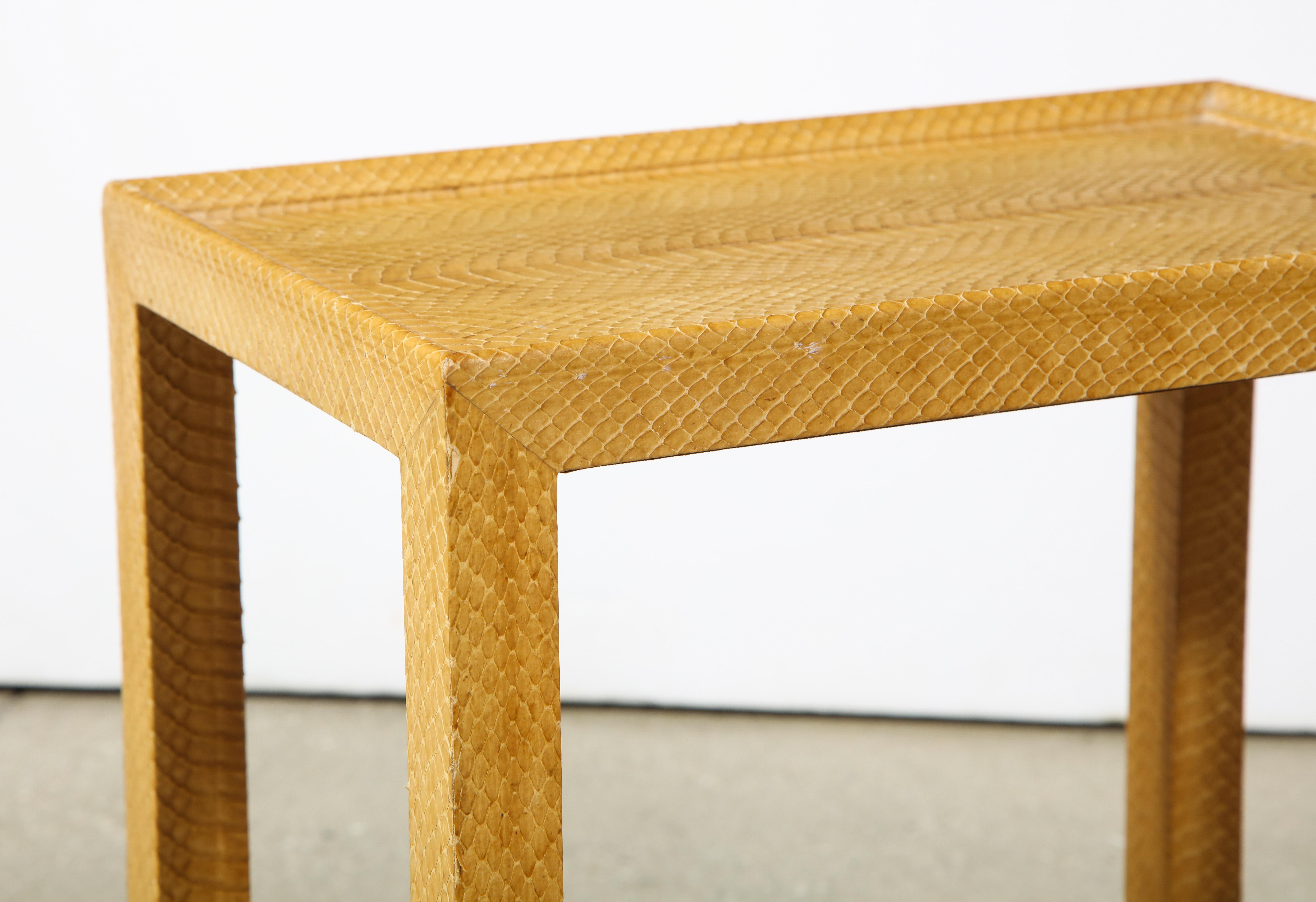 American Snake Skin Table by Karl Springer For Sale