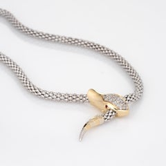Snake Slide Necklace Diamond Estate 14k Gold Adjustable Jewelry Fine Vintage