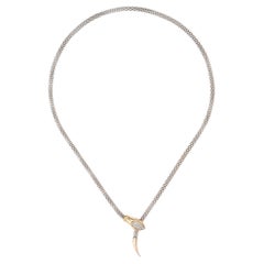 Snake Slide Necklace Diamond Estate 14k Gold Adjustable Jewelry Fine Vintage