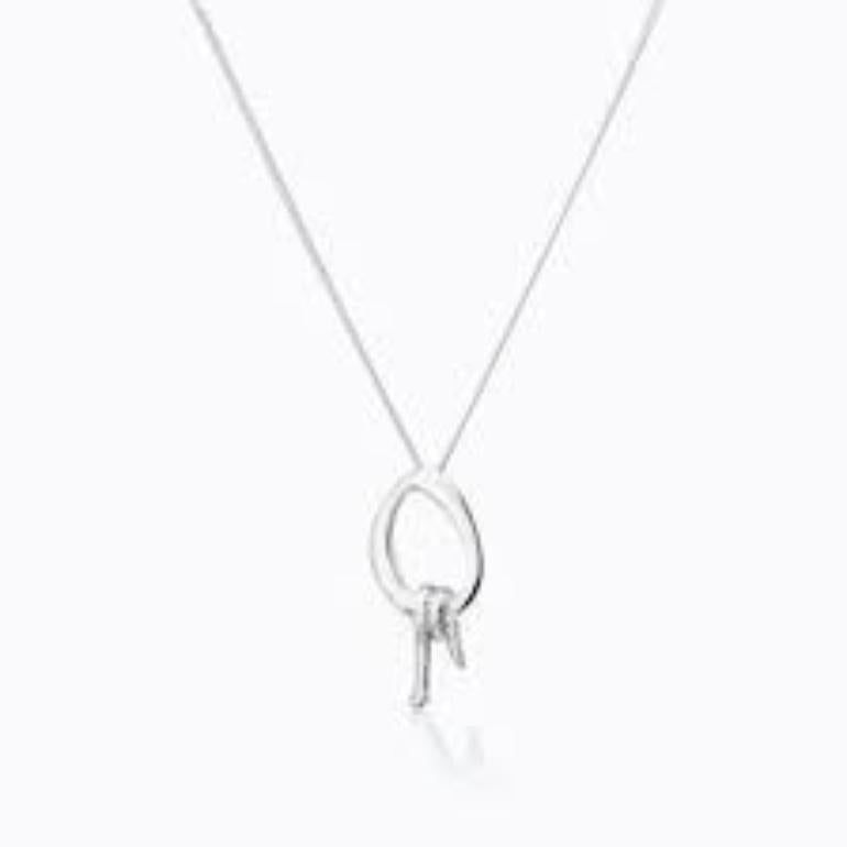 Women's Silver Snake Small Pendant Necklace For Sale