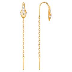 Snake threader chain earrings 14k gold /.
