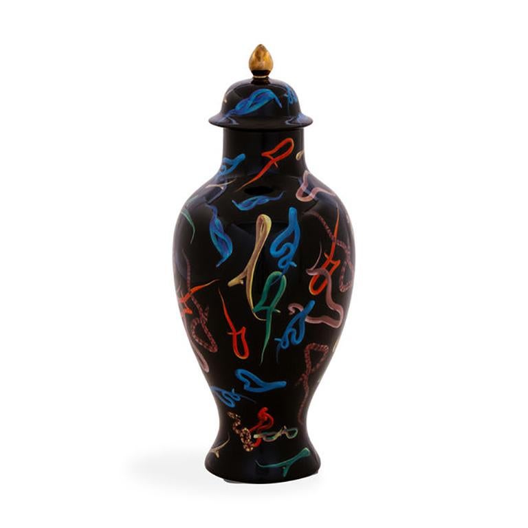 Inspired by Chinese porcelain, this kitschy, substantially-sized vase by the art world's favorite jokester and satirist, Maurizio Cattelan (et al. at Toiletpaper) is a statement piece on its own, with our without flowers.