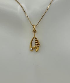 Snake Wishbone Pearl Egg Pendant Necklace Good Luck Antique Victorian Gold